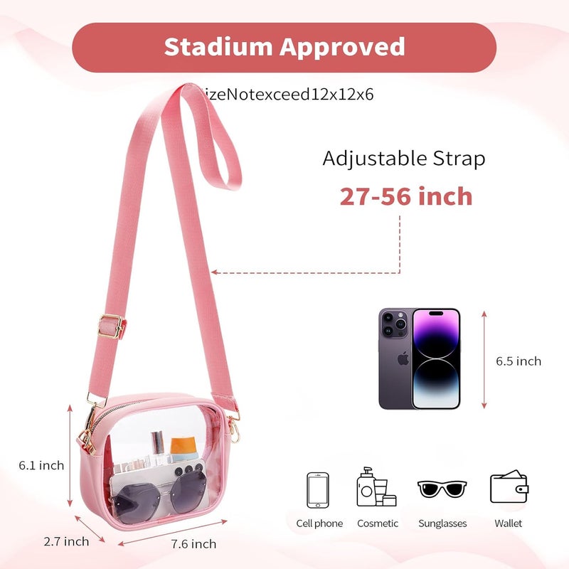 yuanming Clear Bag Stadium Approved, Clear Crossbody Purse Bag, Clear Stadium Bags for Women - Image 2
